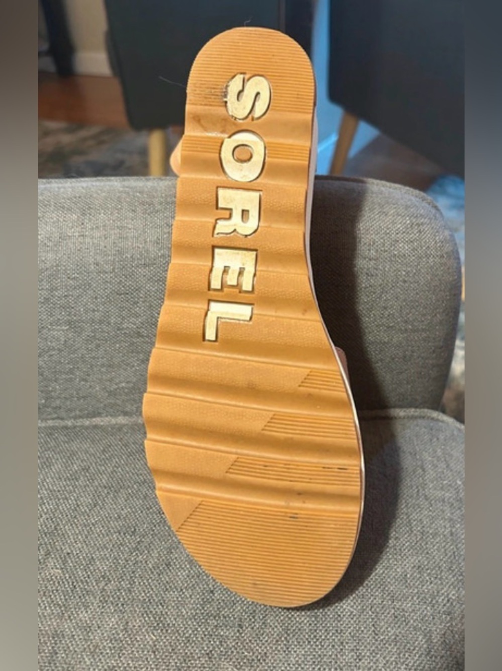 Sorel Cameron Tan Leather Elastic Ankle Strap Sandal Size 8.5- Code 1371 - Picture 5 of 6